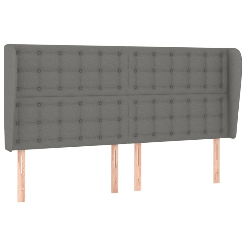 vidaXL Κεφαλάρι με Πτερύγια Σκούρο Γκρι 163x23x118/128 εκ. Υφασμάτινο