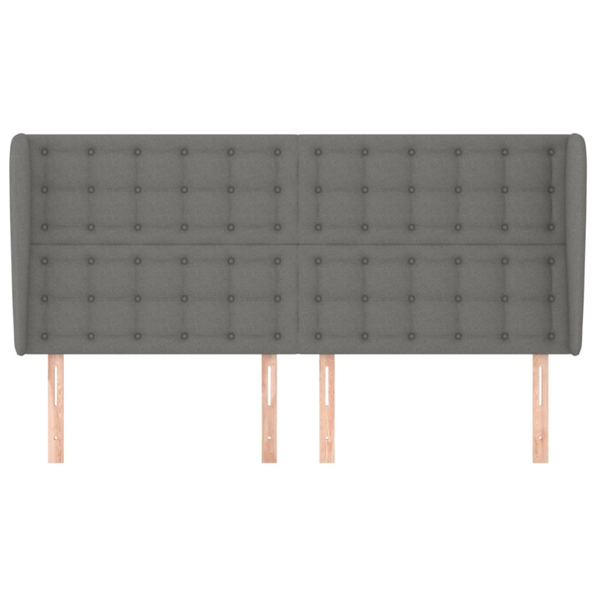 vidaXL Κεφαλάρι με Πτερύγια Σκούρο Γκρι 163x23x118/128 εκ. Υφασμάτινο