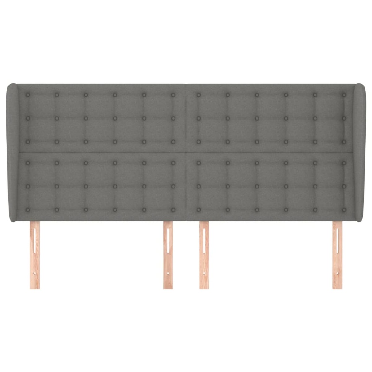 vidaXL Κεφαλάρι με Πτερύγια Σκούρο Γκρι 183x23x118/128 εκ. Υφασμάτινο