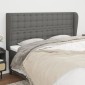 vidaXL Κεφαλάρι με Πτερύγια Σκούρο Γκρι 183x23x118/128 εκ. Υφασμάτινο