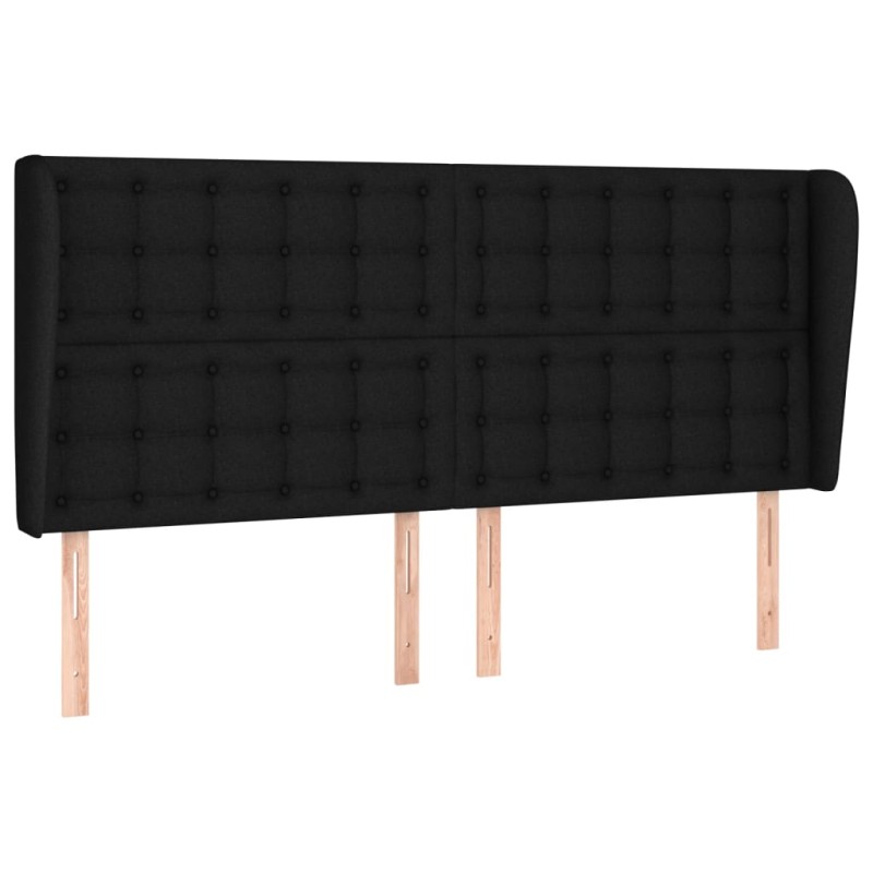 vidaXL Κεφαλάρι με Πτερύγια Μαύρο 183x23x118/128 εκ. Υφασμάτινο
