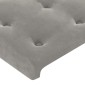 vidaXL Κεφαλάρι με Πτερύγια Ανοιχτό Γκρι 83x23x118/128 εκ. Βελούδινο