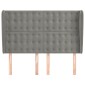 vidaXL Κεφαλάρι με Πτερύγια Ανοιχτό Γκρι 147x23x118/128 εκ. Βελούδινο