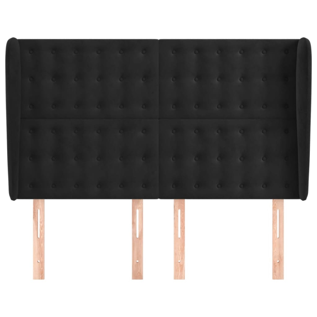vidaXL Κεφαλάρι με Πτερύγια Μαύρο 147x23x118/128 εκ. Βελούδινο