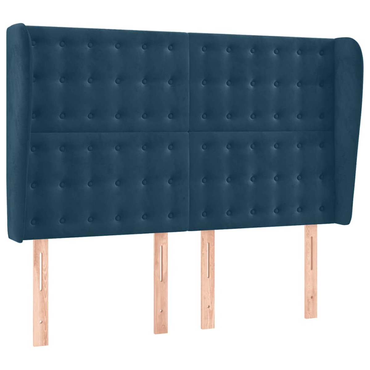 vidaXL Κεφαλάρι με Πτερύγια Σκούρο Μπλε 147x23x118/128 εκ.Βελούδινο