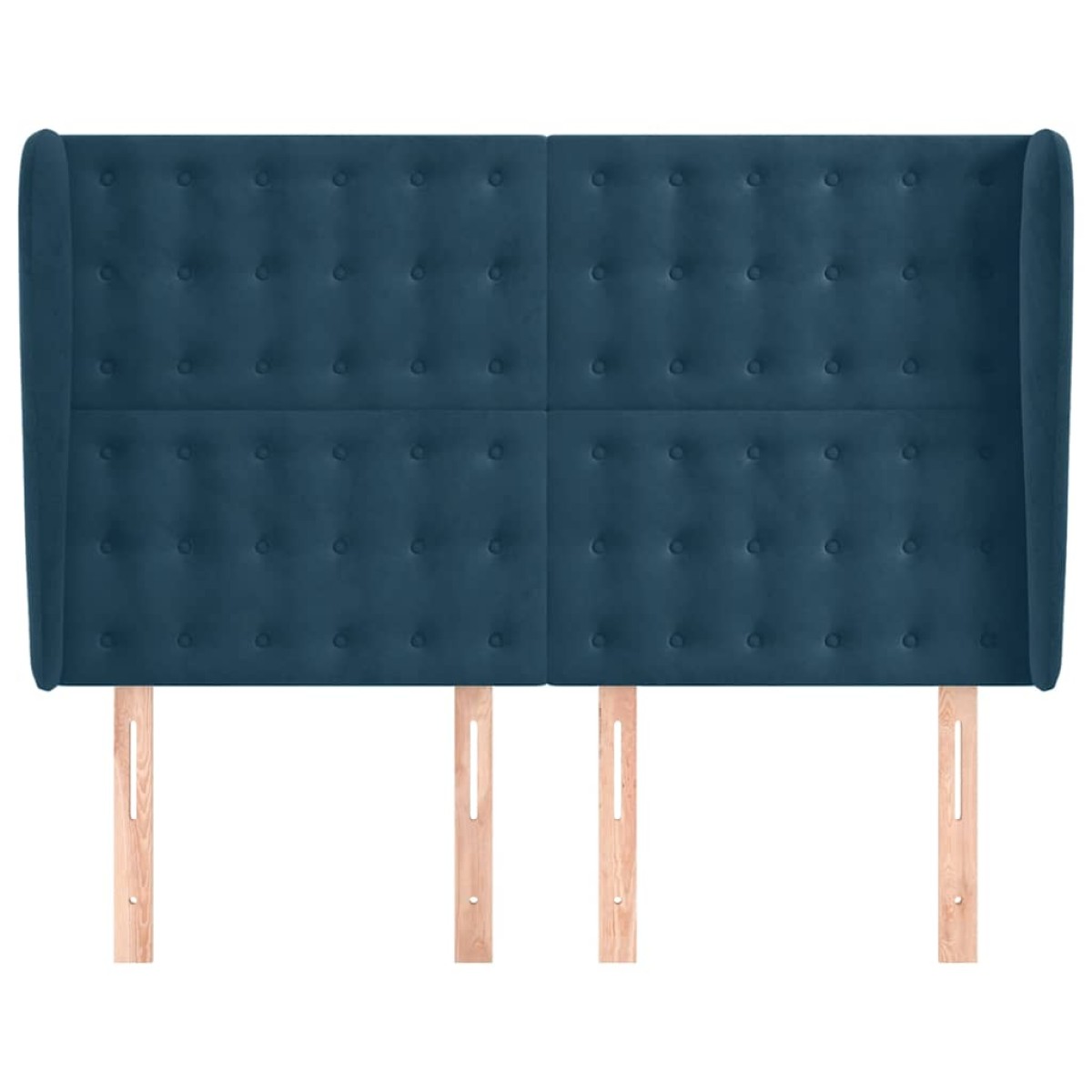 vidaXL Κεφαλάρι με Πτερύγια Σκούρο Μπλε 147x23x118/128 εκ.Βελούδινο