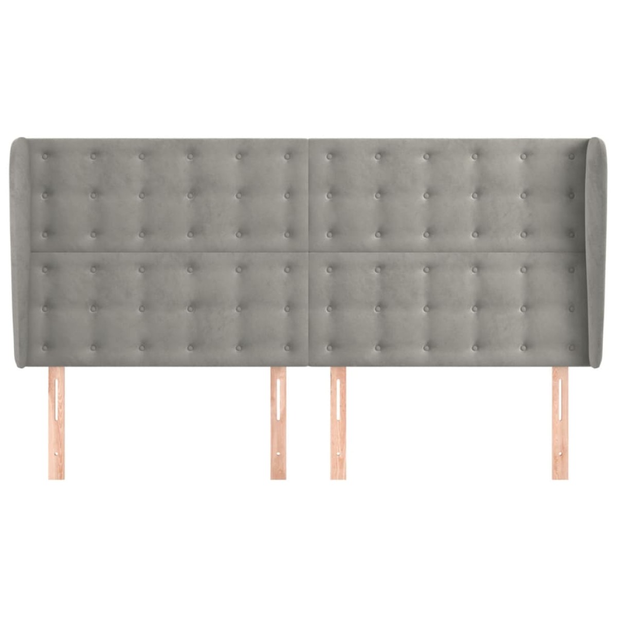 vidaXL Κεφαλάρι με Πτερύγια Ανοιχτό Γκρι 163x23x118/128 εκ. Βελούδινο