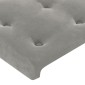 vidaXL Κεφαλάρι με Πτερύγια Ανοιχτό Γκρι 163x23x118/128 εκ. Βελούδινο