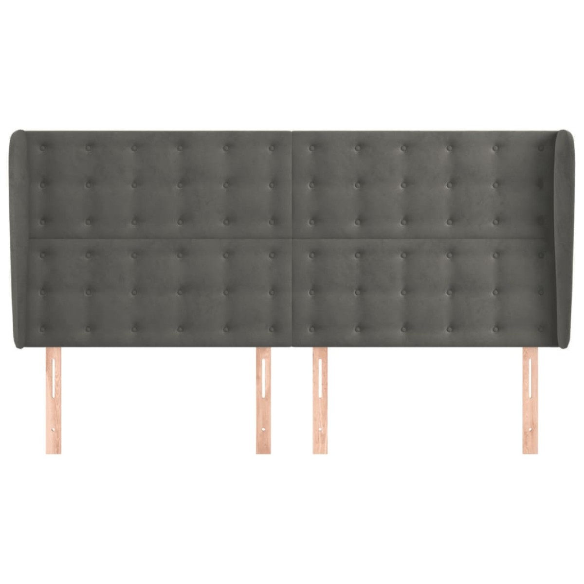 vidaXL Κεφαλάρι με Πτερύγια Σκούρο Γκρι 163x23x118/128 εκ. Βελούδινο