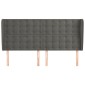 vidaXL Κεφαλάρι με Πτερύγια Σκούρο Γκρι 163x23x118/128 εκ. Βελούδινο