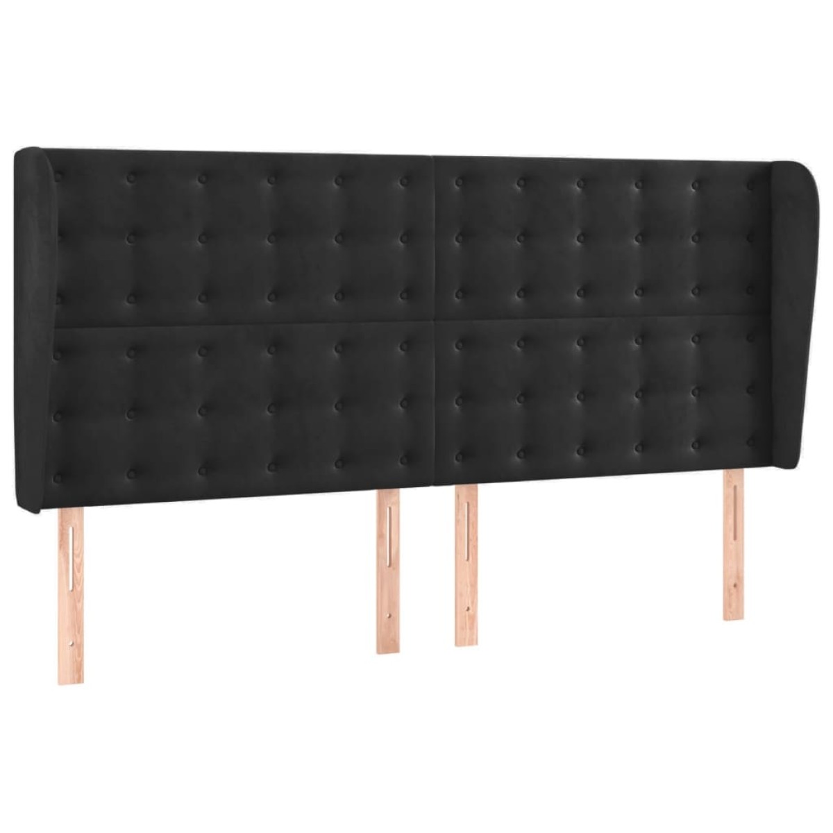 vidaXL Κεφαλάρι με Πτερύγια Μαύρο 163x23x118/128 εκ. Βελούδινο