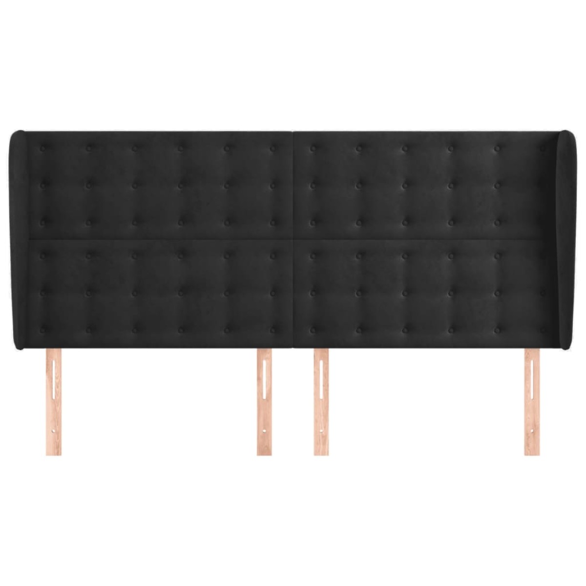 vidaXL Κεφαλάρι με Πτερύγια Μαύρο 163x23x118/128 εκ. Βελούδινο