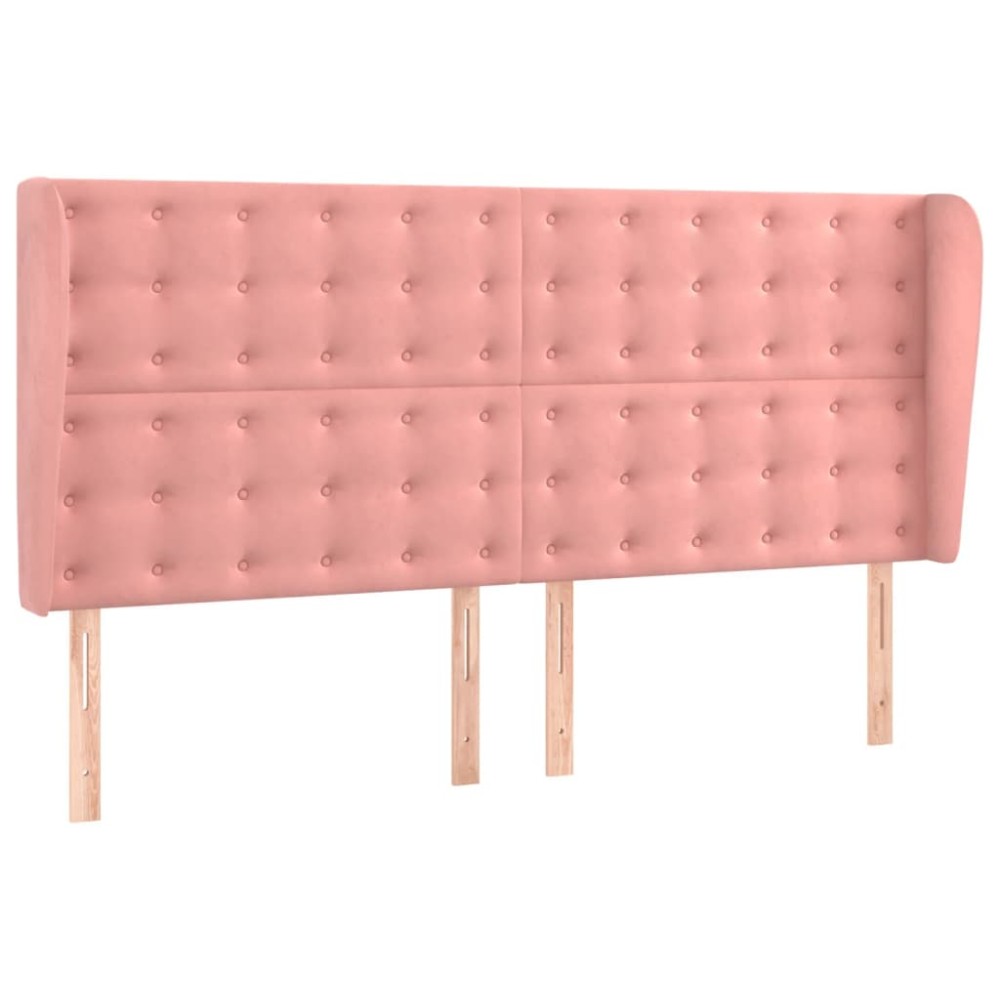 vidaXL Κεφαλάρι με Πτερύγια Ροζ 163x23x118/128 εκ. Βελούδινο