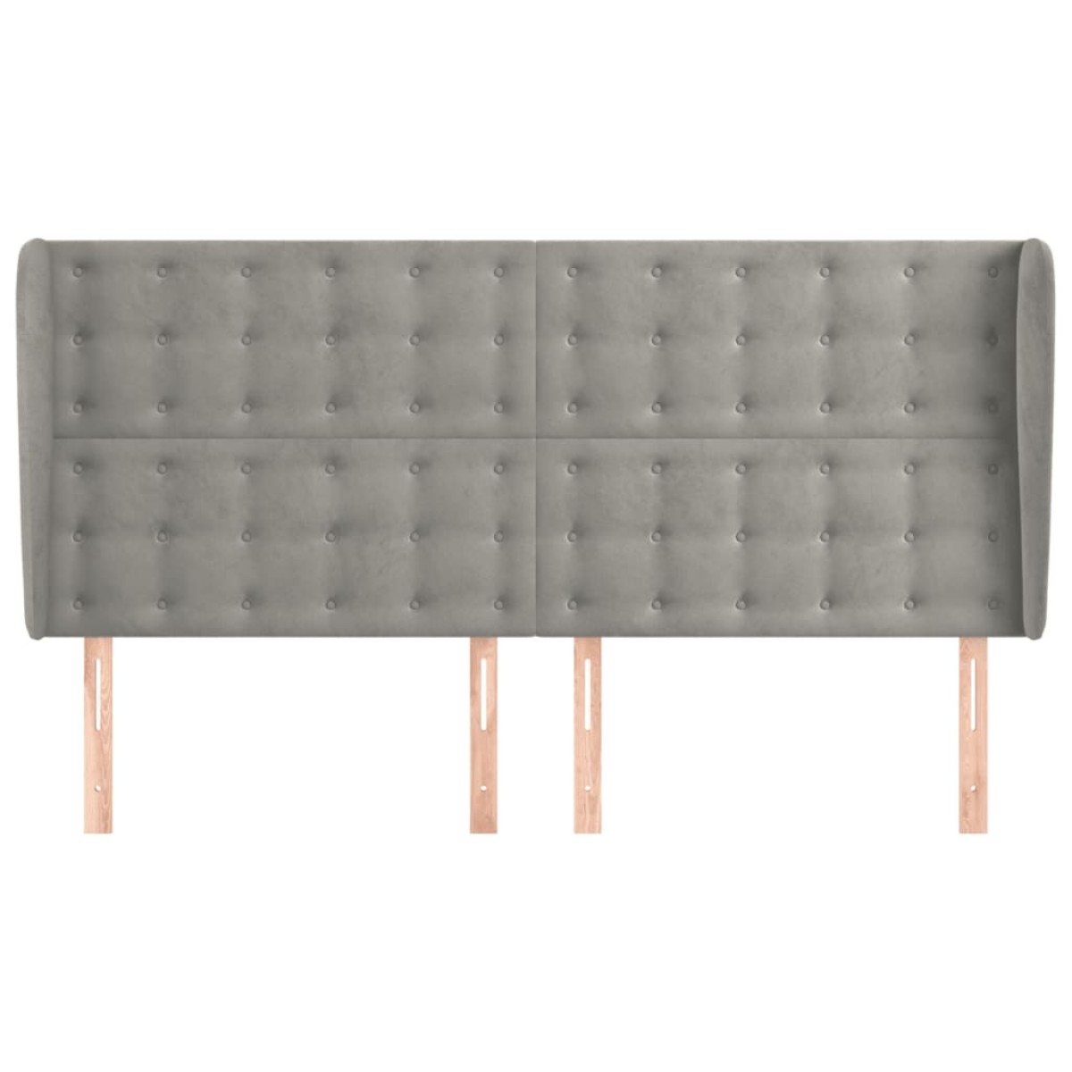 vidaXL Κεφαλάρι με Πτερύγια Ανοιχτό Γκρι 183x23x118/128 εκ. Βελούδινο