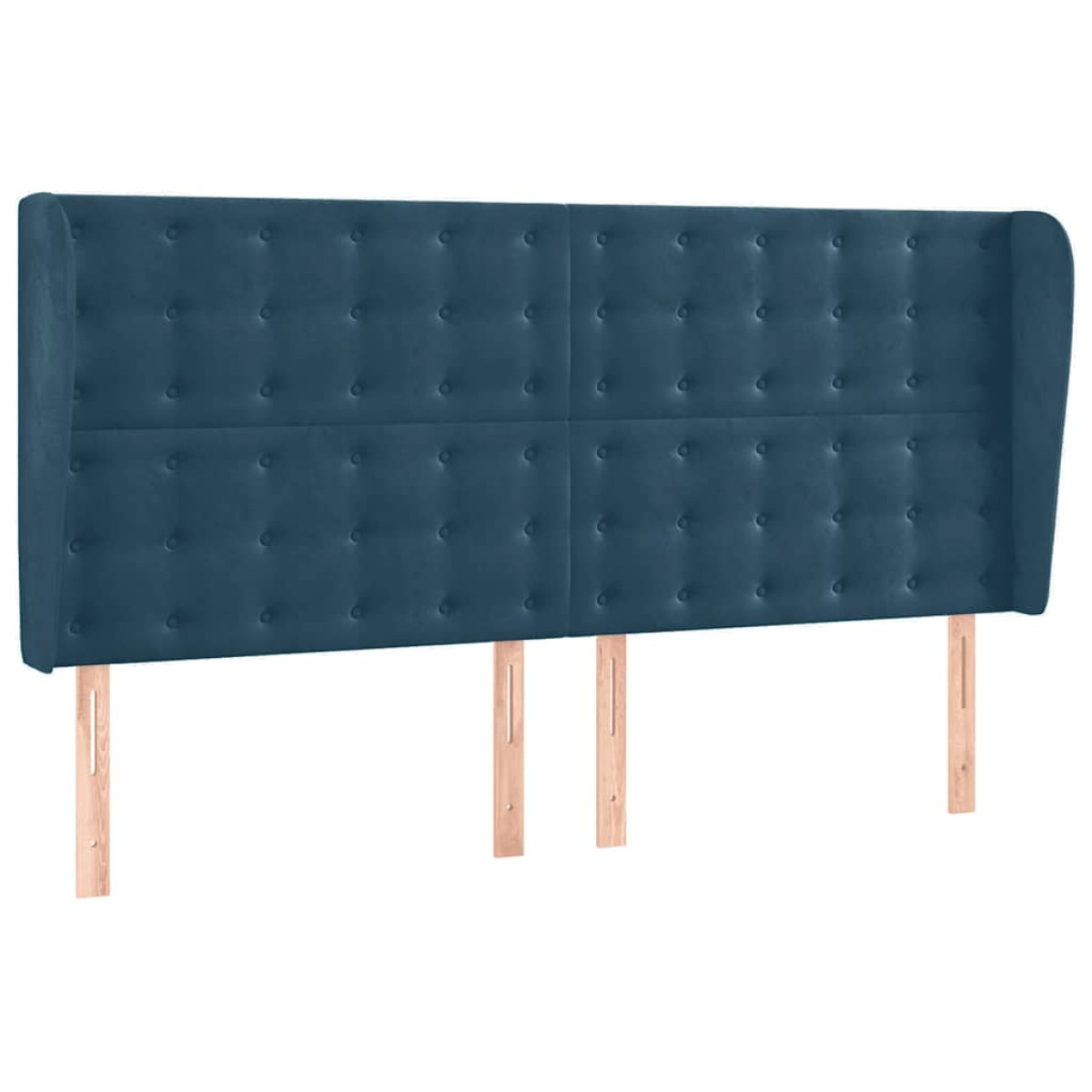 vidaXL Κεφαλάρι με Πτερύγια Σκούρο Μπλε 183x23x118/128 εκ. Βελούδινο