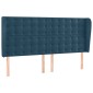 vidaXL Κεφαλάρι με Πτερύγια Σκούρο Μπλε 183x23x118/128 εκ. Βελούδινο