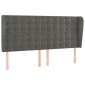 vidaXL Κεφαλάρι με Πτερύγια Σκούρο Γκρι 203x23x118/128 εκ. Βελούδινο