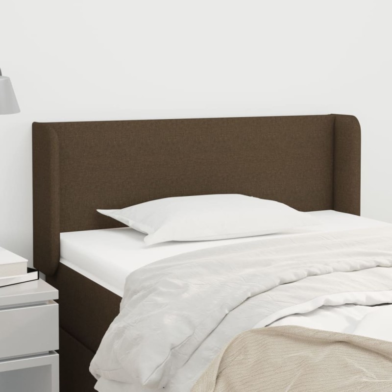 vidaXL Κεφαλάρι με Πτερύγια Σκούρο Καφέ 93x16x78/88 εκ. Υφασμάτινο