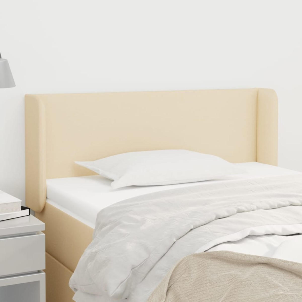 vidaXL Κεφαλάρι με Πτερύγια Κρεμ 93x16x78/88 εκ. Υφασμάτινο