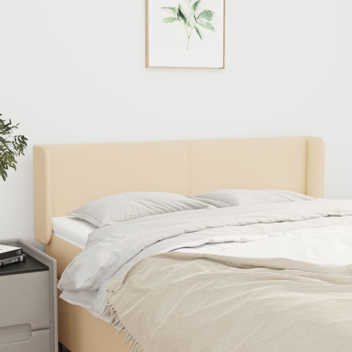 vidaXL Κεφαλάρι με Πτερύγια Κρεμ 147x16x78/88 εκ. Υφασμάτινο