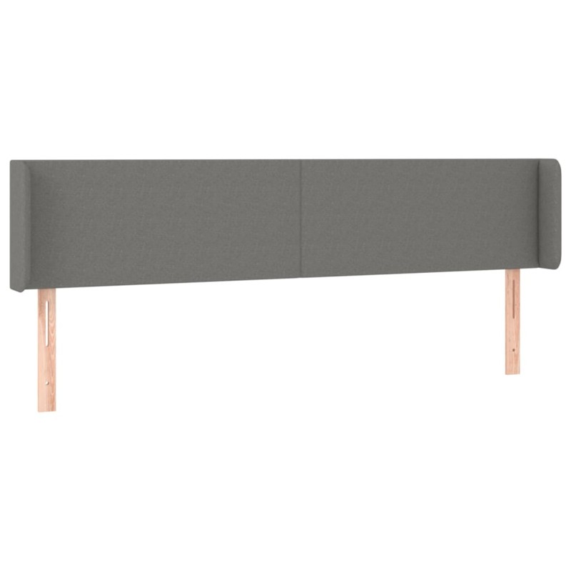 vidaXL Κεφαλάρι με Πτερύγια Σκούρο Γκρι 163x16x78/88 εκ. Υφασμάτινο