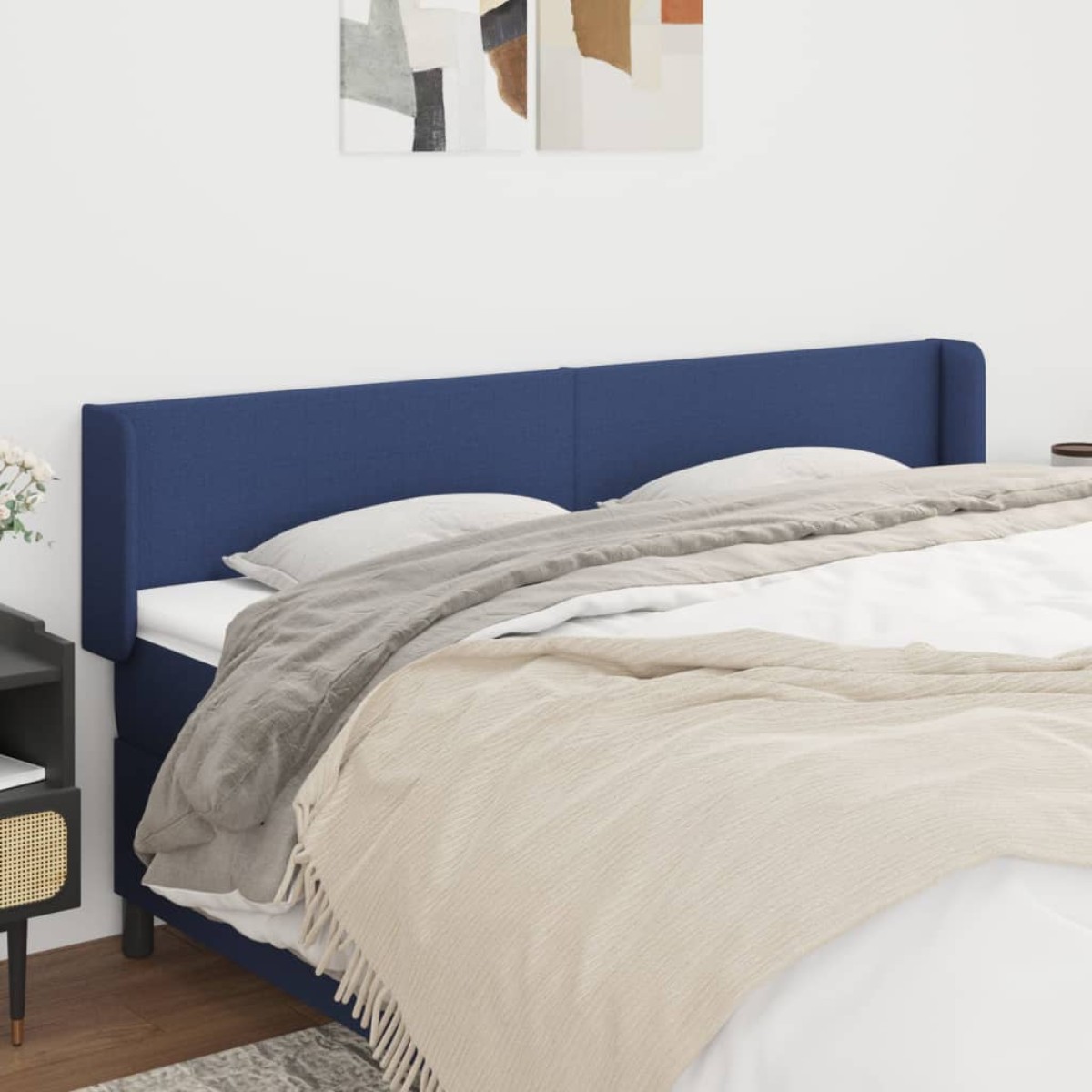 vidaXL Κεφαλάρι με Πτερύγια Μπλε 183x16x78/88 εκ. Υφασμάτινο