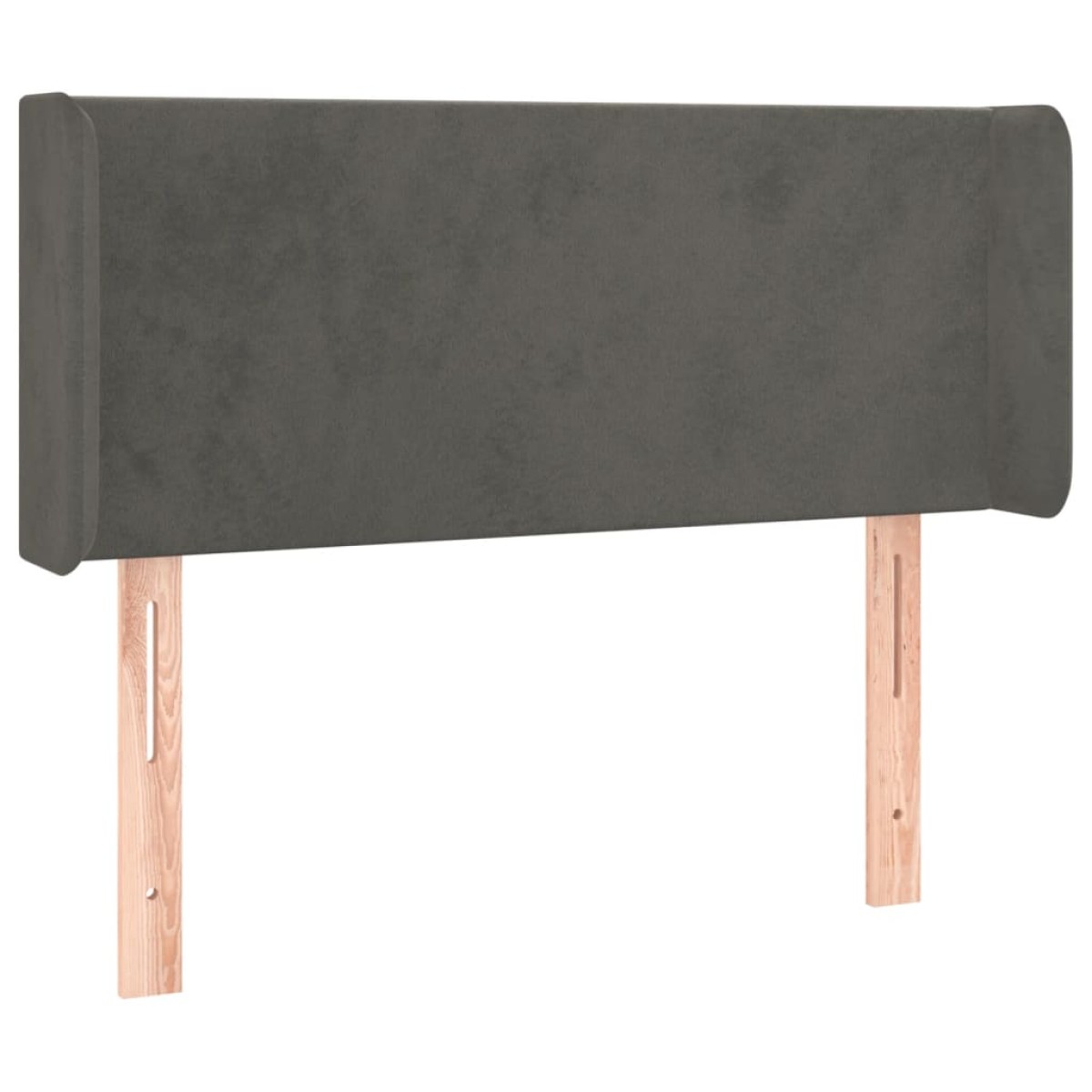 vidaXL Κεφαλάρι με Πτερύγια Σκούρο Γκρι 93x16x78/88 εκ. Βελούδινο