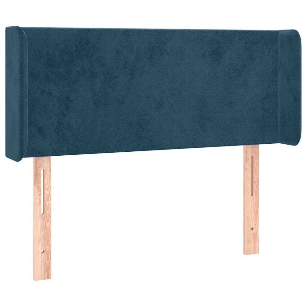 vidaXL Κεφαλάρι με Πτερύγια Σκούρο Μπλε 93x16x78/88 εκ. Βελούδινο