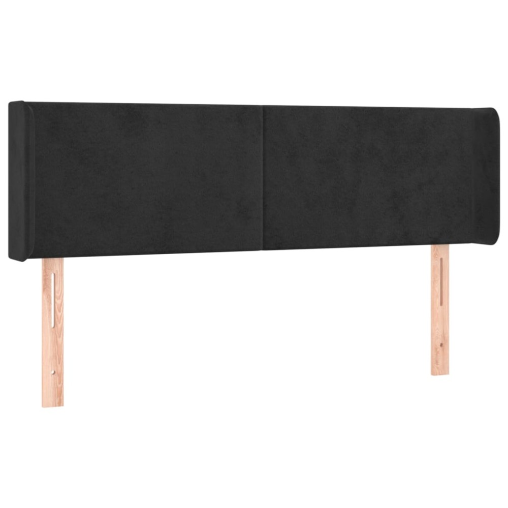 vidaXL Κεφαλάρι με Πτερύγια Μαύρο 147x16x78/88 εκ. Βελούδινο