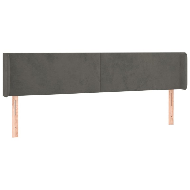 vidaXL Κεφαλάρι με Πτερύγια Σκούρο Γκρι 163x16x78/88 εκ. Βελούδινο