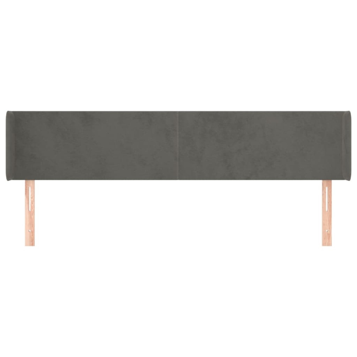 vidaXL Κεφαλάρι με Πτερύγια Σκούρο Γκρι 163x16x78/88 εκ. Βελούδινο