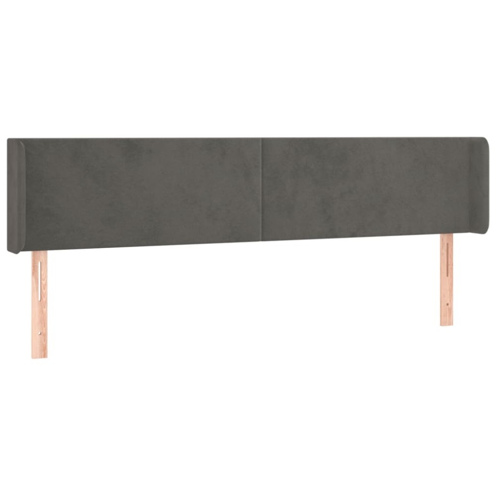 vidaXL Κεφαλάρι με Πτερύγια Σκούρο Γκρι 183x16x78/88 εκ. Βελούδινο