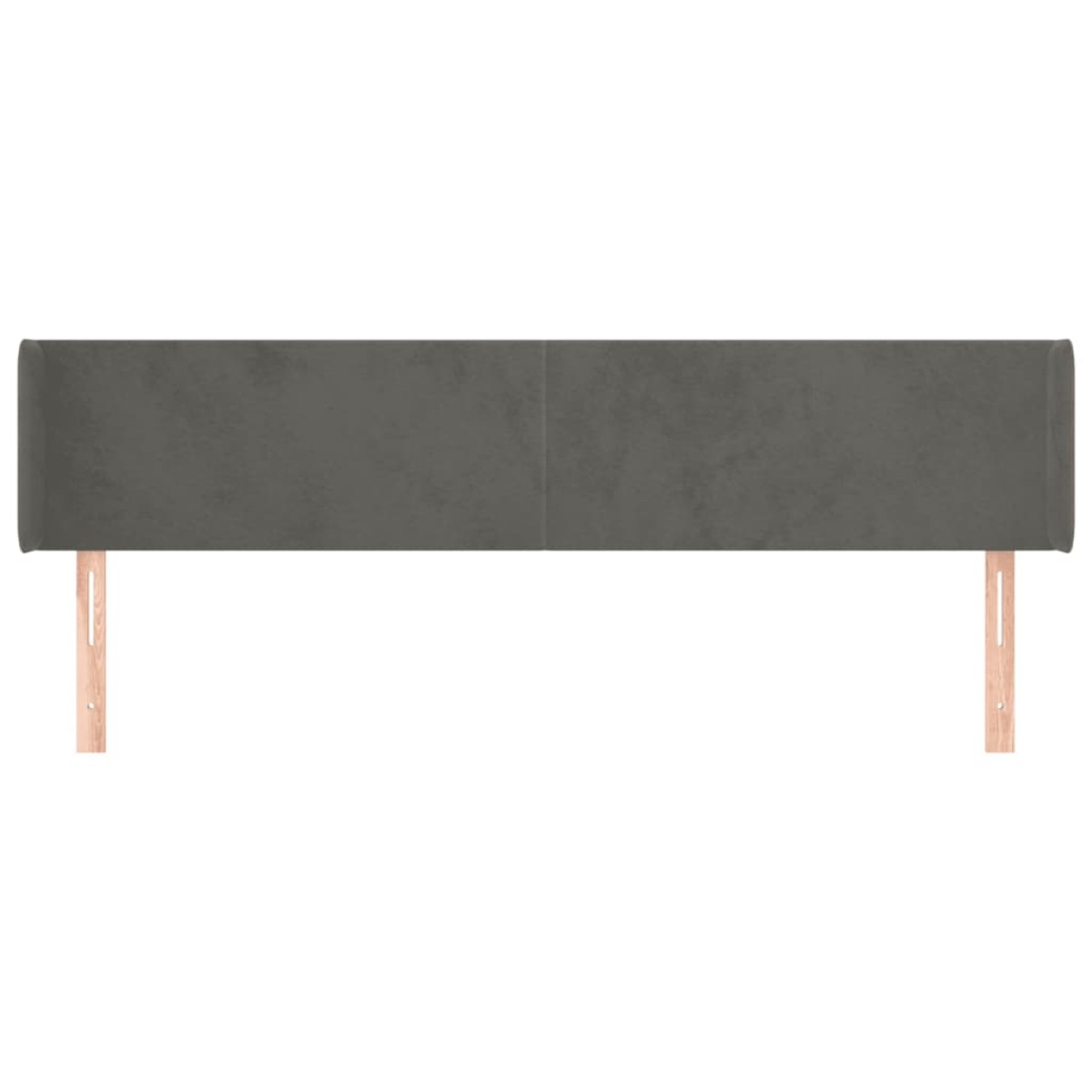 vidaXL Κεφαλάρι με Πτερύγια Σκούρο Γκρι 183x16x78/88 εκ. Βελούδινο