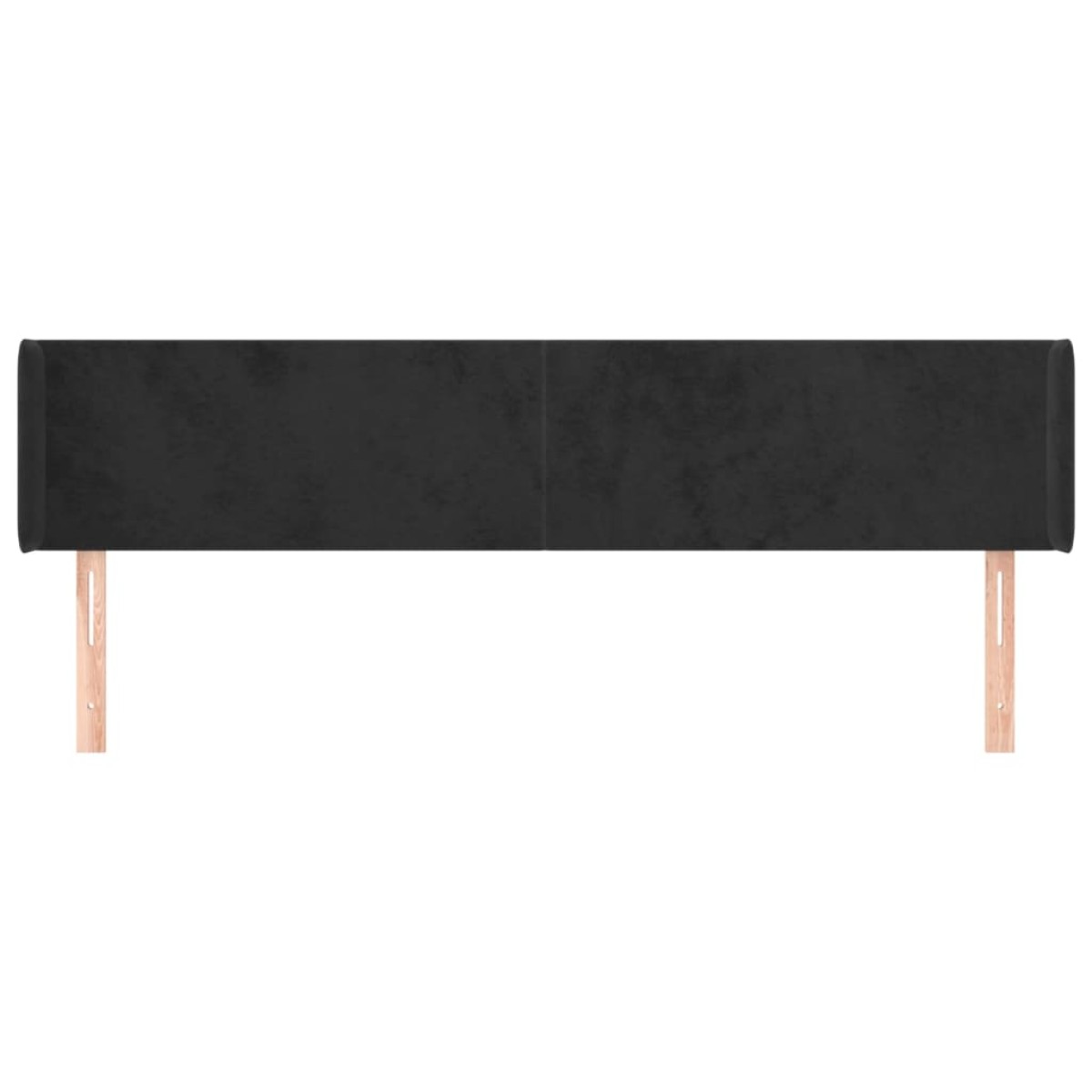 vidaXL Κεφαλάρι με Πτερύγια Μαύρο 203x16x78/88 εκ. Βελούδινο