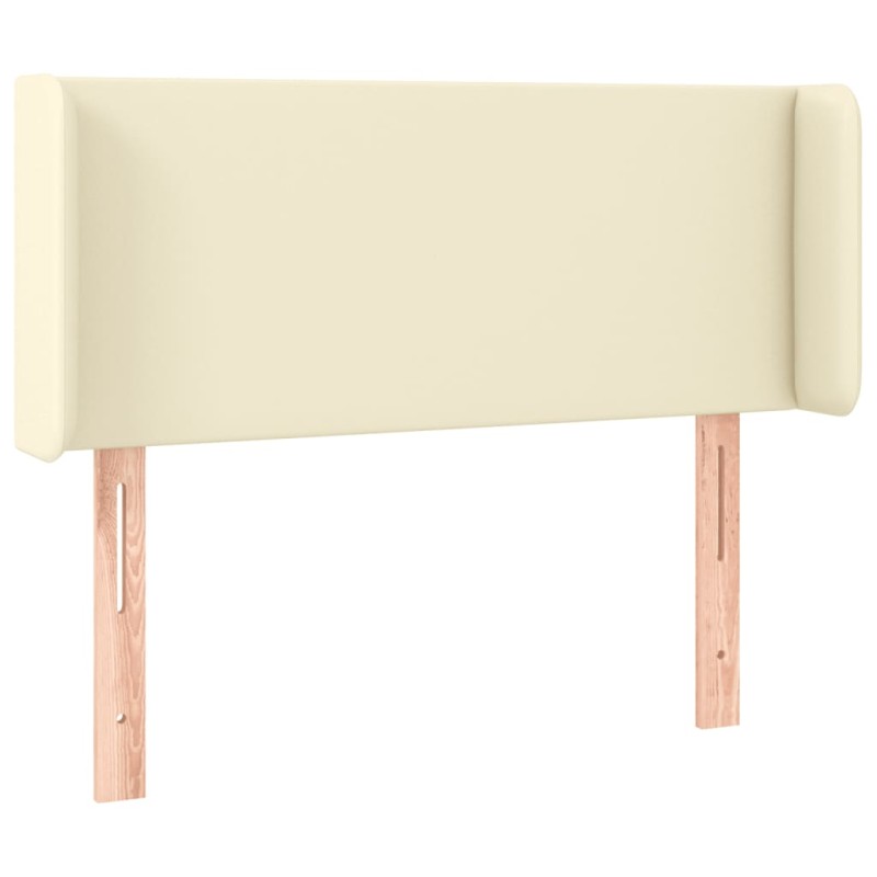 vidaXL Κεφαλάρι με Πτερύγια Κρεμ 103x16x78/88 εκ. Συνθετικό Δέρμα