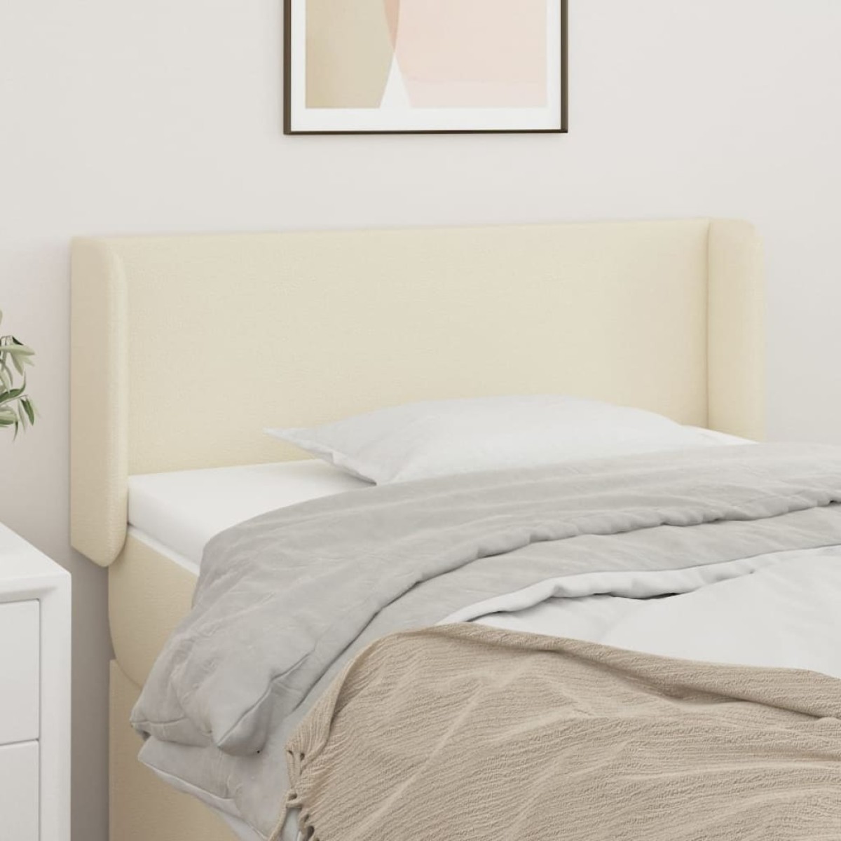 vidaXL Κεφαλάρι με Πτερύγια Κρεμ 103x16x78/88 εκ. Συνθετικό Δέρμα