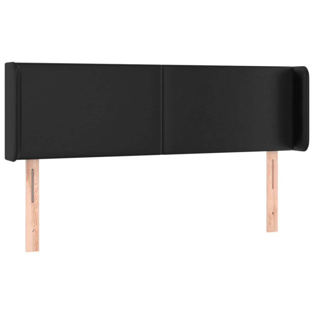 vidaXL Κεφαλάρι με Πτερύγια Μαύρο 147x16x78/88 εκ. Συνθετικό Δέρμα