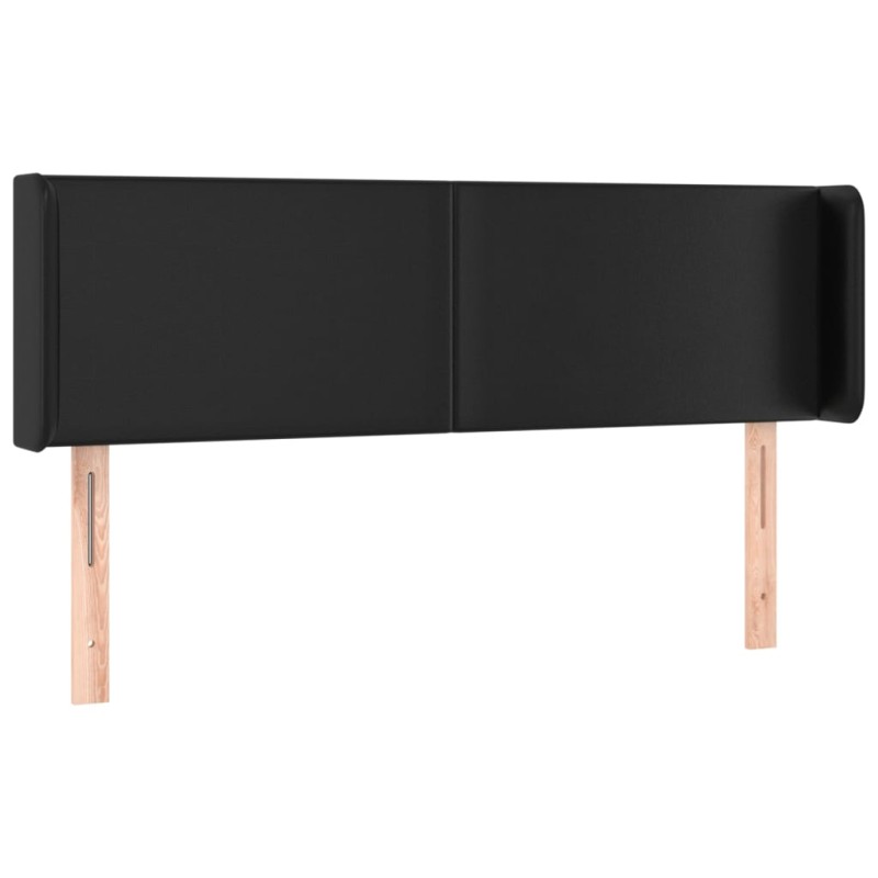 vidaXL Κεφαλάρι με Πτερύγια Μαύρο 147x16x78/88 εκ. Συνθετικό Δέρμα