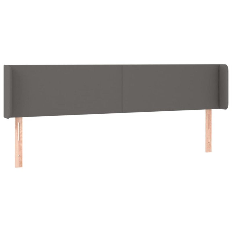 vidaXL Κεφαλάρι με Πτερύγια Γκρι 163x16x78/88 εκ. Συνθετικό Δέρμα