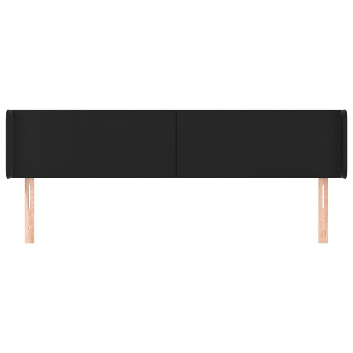 vidaXL Κεφαλάρι με Πτερύγια Μαύρο 203x16x78/88 εκ. Συνθετικό Δέρμα