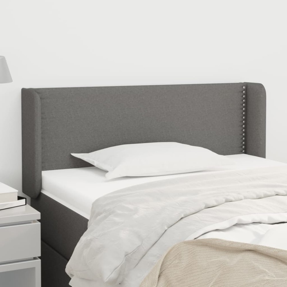 vidaXL Κεφαλάρι με Πτερύγια Σκούρο Γκρι 93x16x78/88 εκ. Υφασμάτινο