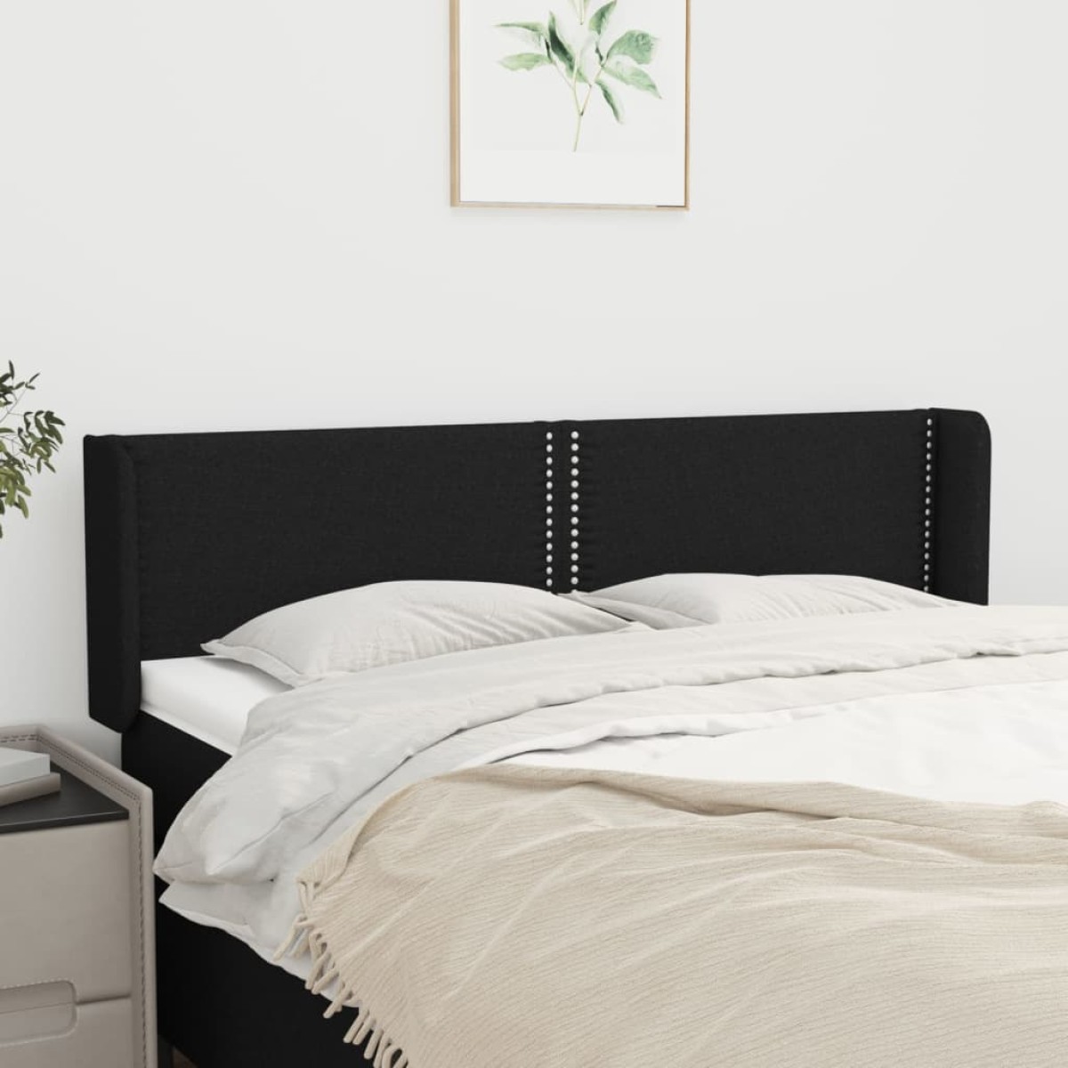 vidaXL Κεφαλάρι με Πτερύγια Μαύρο 147x16x78/88 εκ. Υφασμάτινο