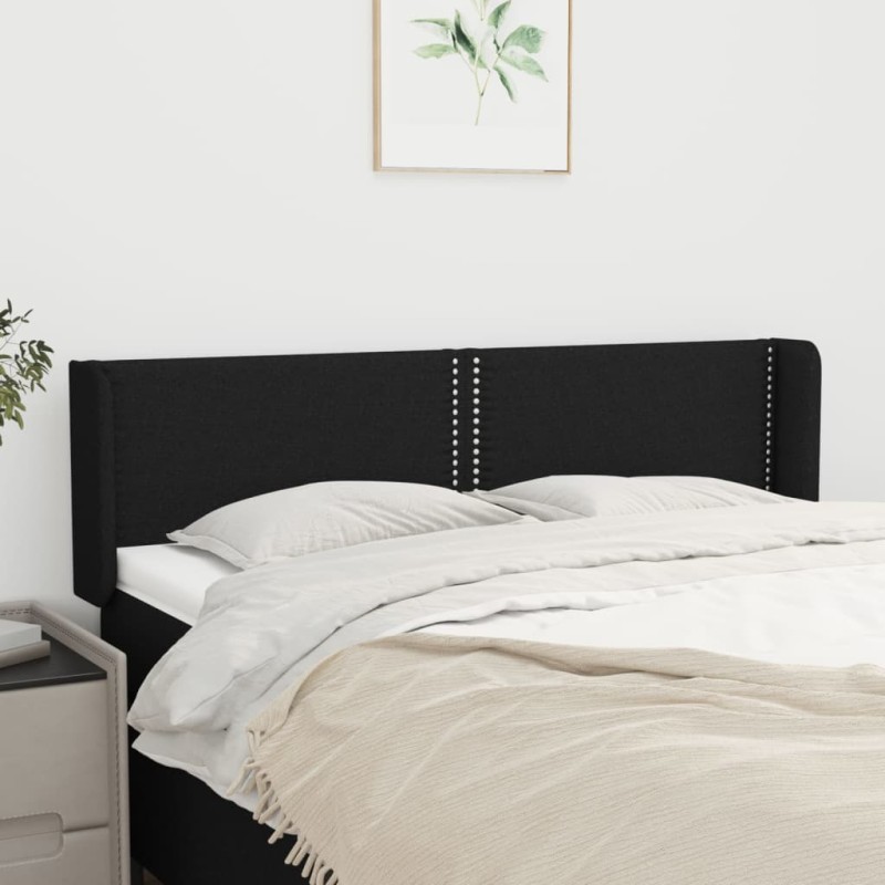 vidaXL Κεφαλάρι με Πτερύγια Μαύρο 147x16x78/88 εκ. Υφασμάτινο
