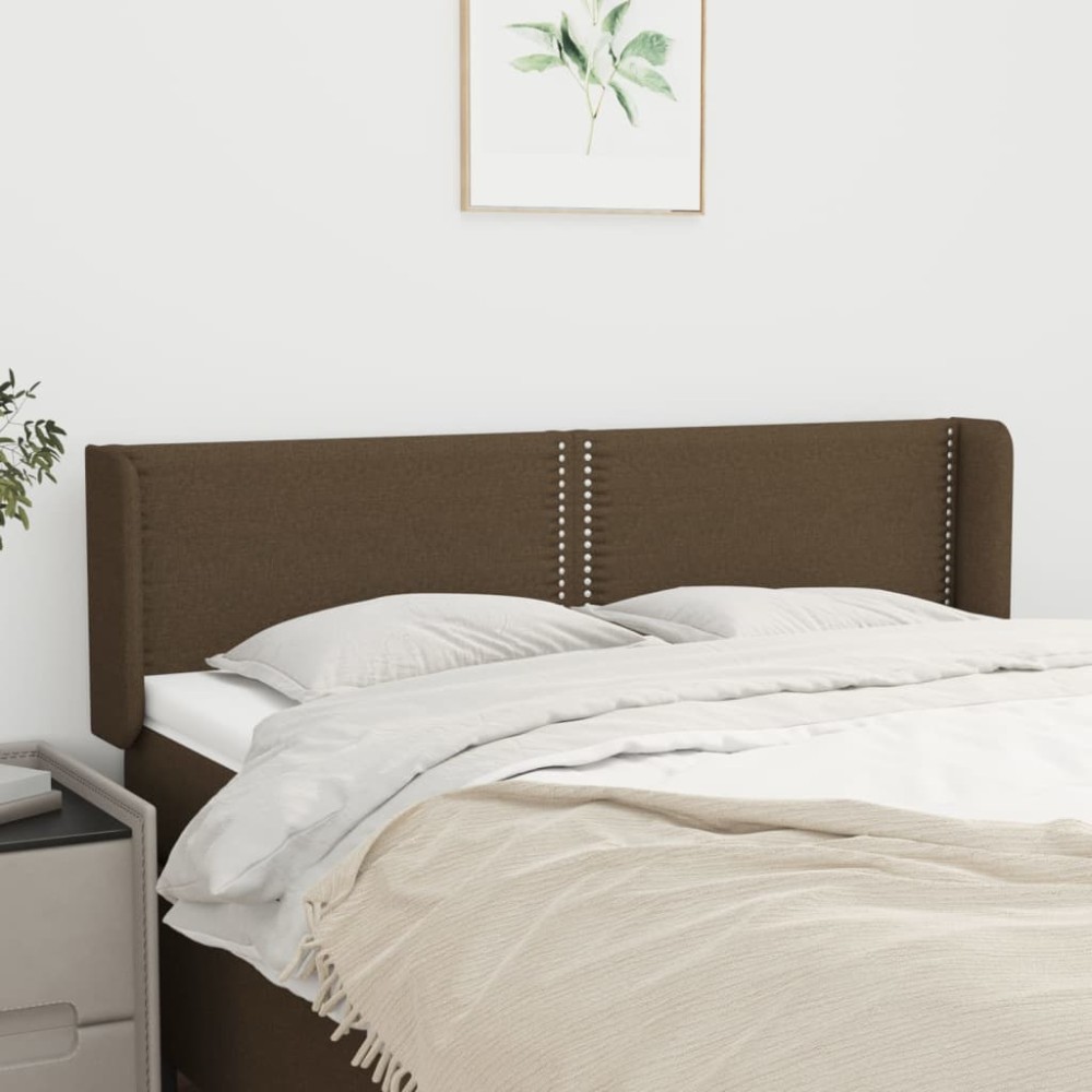 vidaXL Κεφαλάρι με Πτερύγια Σκούρο Καφέ 147x16x78/88 εκ. Υφασμάτινο