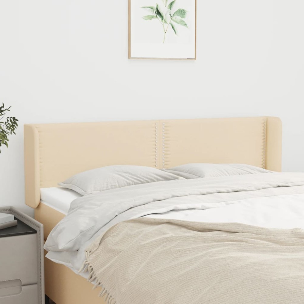 vidaXL Κεφαλάρι με Πτερύγια Κρεμ 147x16x78/88 εκ. Υφασμάτινο