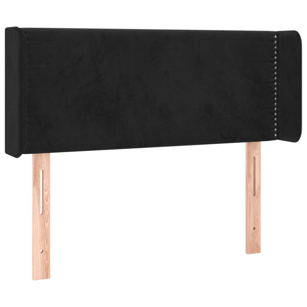 vidaXL Κεφαλάρι με Πτερύγια Μαύρο 103x16x78/88 εκ. Βελούδινο