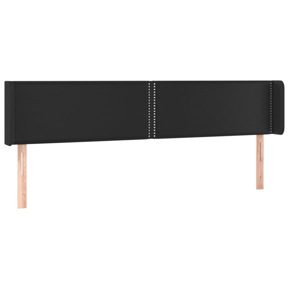 vidaXL Κεφαλάρι με Πτερύγια Μαύρο 203x16x78/88 εκ. Συνθετικό Δέρμα