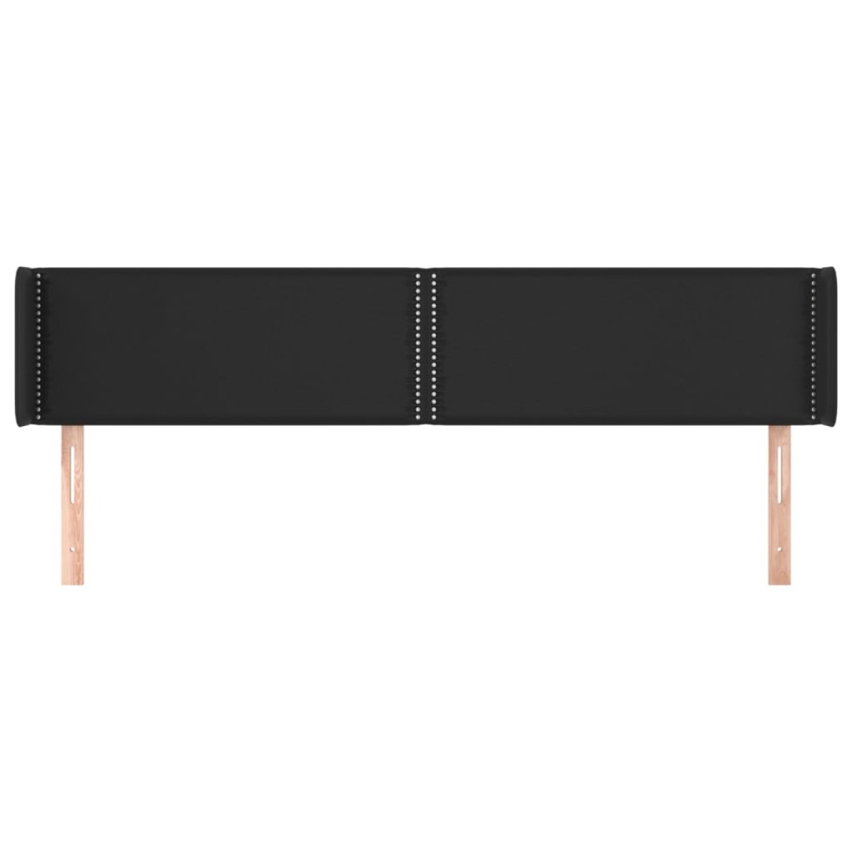 vidaXL Κεφαλάρι με Πτερύγια Μαύρο 203x16x78/88 εκ. Συνθετικό Δέρμα
