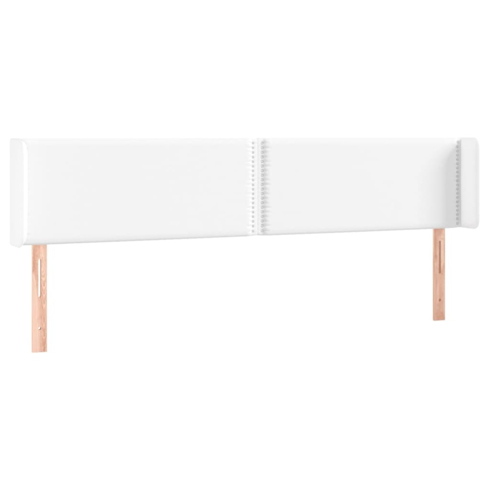 vidaXL Κεφαλάρι με Πτερύγια Λευκό 203x16x78/88 εκ. Συνθετικό Δέρμα