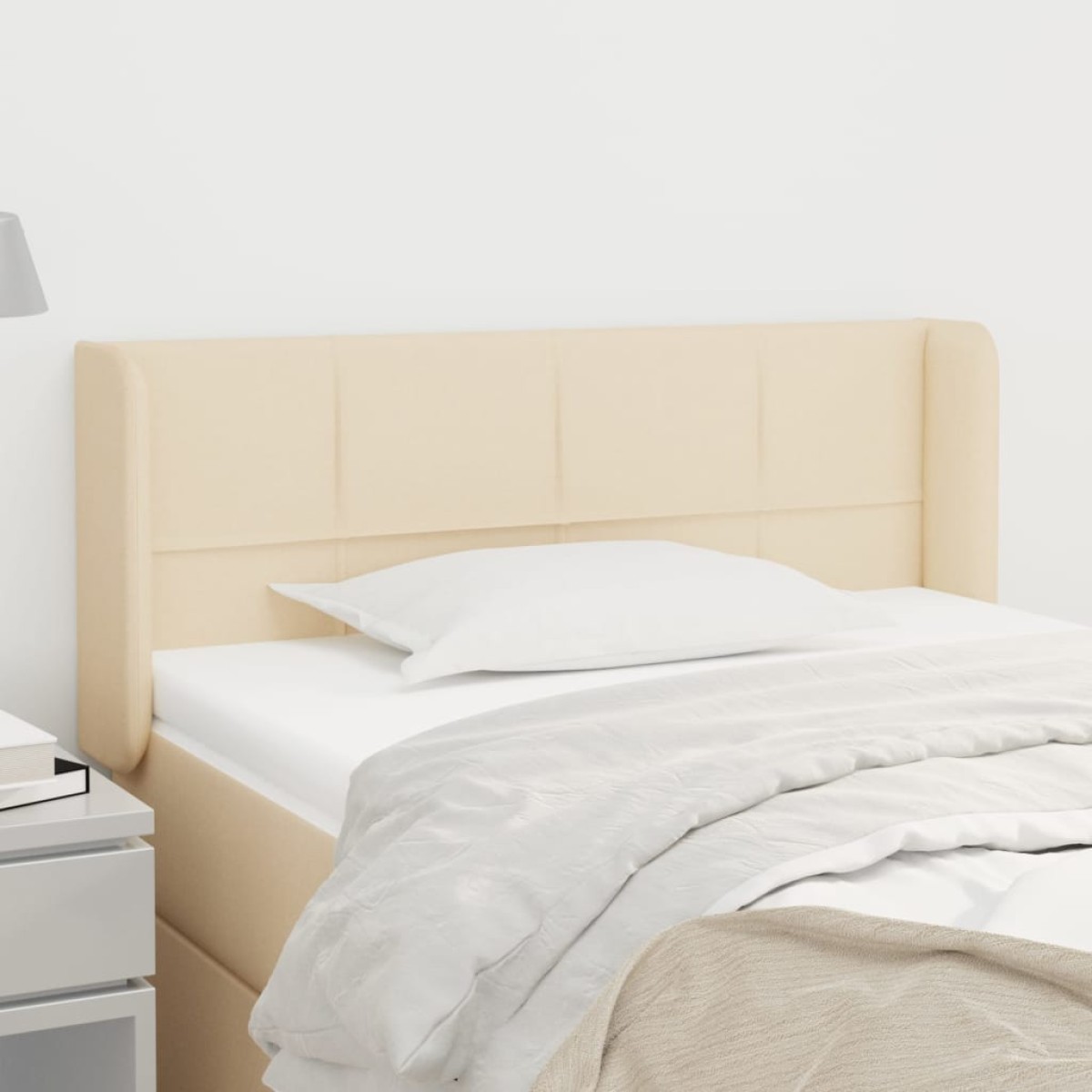 vidaXL Κεφαλάρι με Πτερύγια Κρεμ 93x16x78/88 εκ. Υφασμάτινο